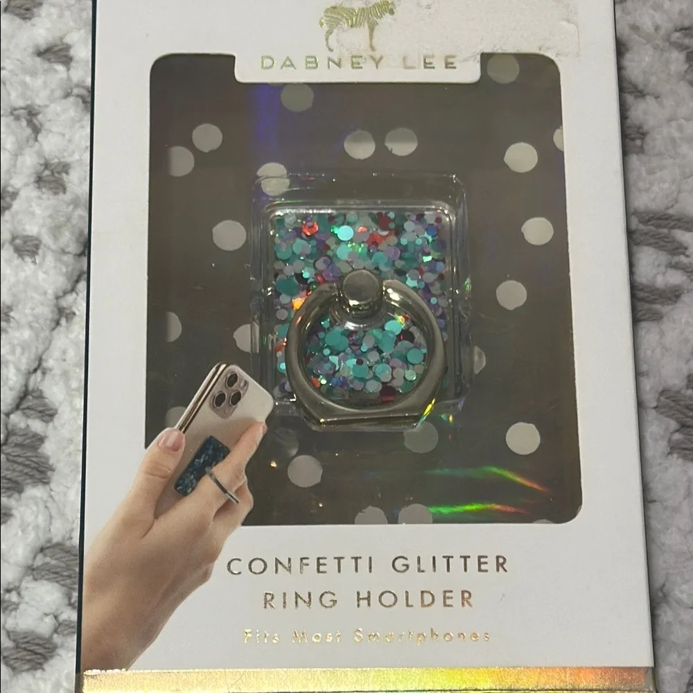 Dabney Lee Confetti Glitter Ring Phone Holder Fits Most Phones Wash & Reuse Kick